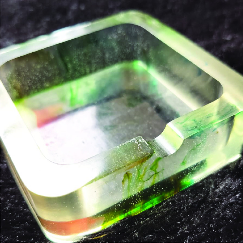 Stylish White Green Ashtray's (Unbreakable)