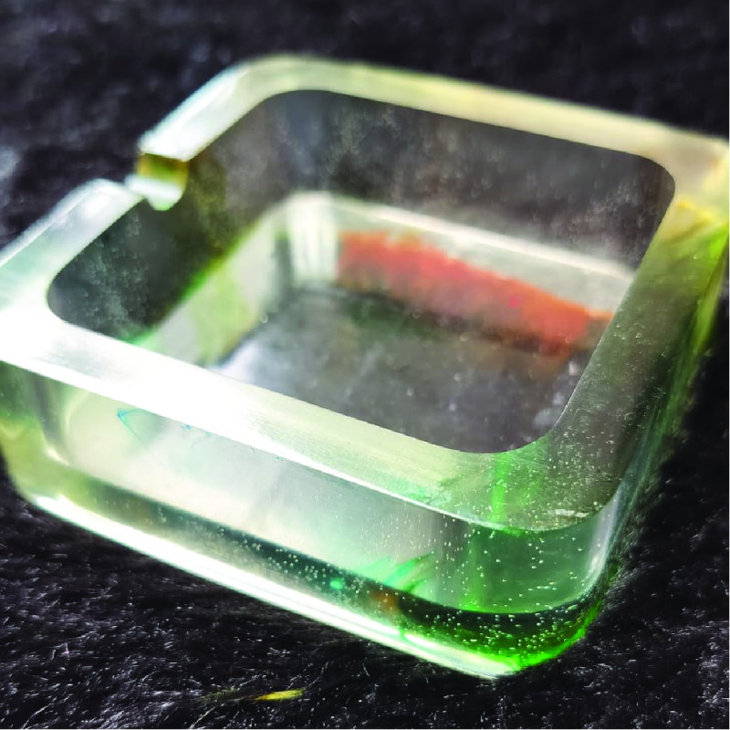 Stylish White Green Ashtray's (Unbreakable)