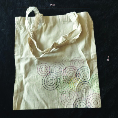 Hand Painted Shopping Bag Circle Embroidery Design