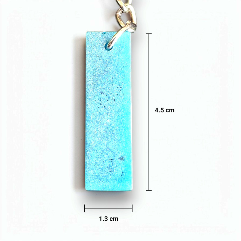 Handmade Resin Keychain Letter I | Sky blue Matte Initial Gift